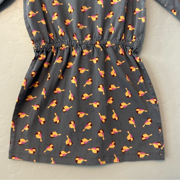 Hanna Andersson Antwerp gray bird print long sleeve dress size 110 US 5 - Picture 15 of 16